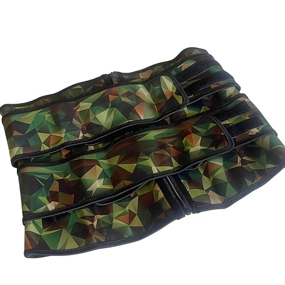 Plus Size Latex Army Camo Print Double Belts High Compression Waist Trainer 3XL - Picture 3 of 8